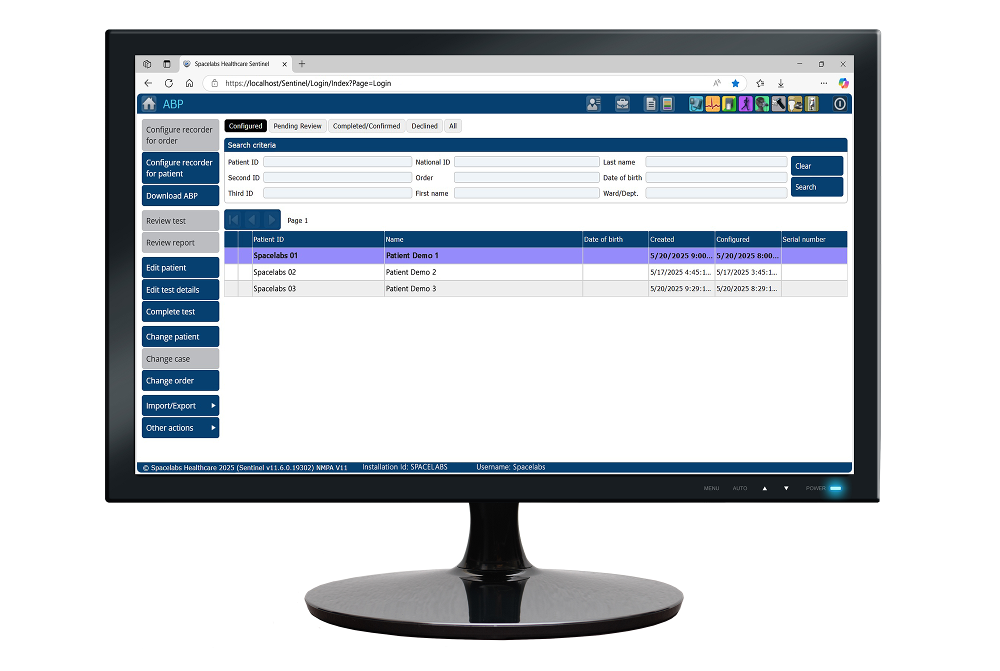 Front facing Sentinel 11.6 Monitor only web